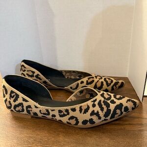 Vivaia pointed toe D’orsay flats (Melia) .Leopard Print. Size 40. Us size 9